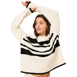 The Rhea Sweater Black Stripe