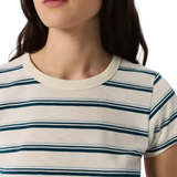 The Slub Stripe Tee Ivory Blue Stripe