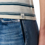 The Slub Stripe Tee Ivory Blue Stripe