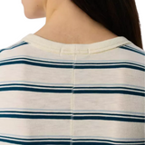 The Slub Stripe Tee Ivory Blue Stripe