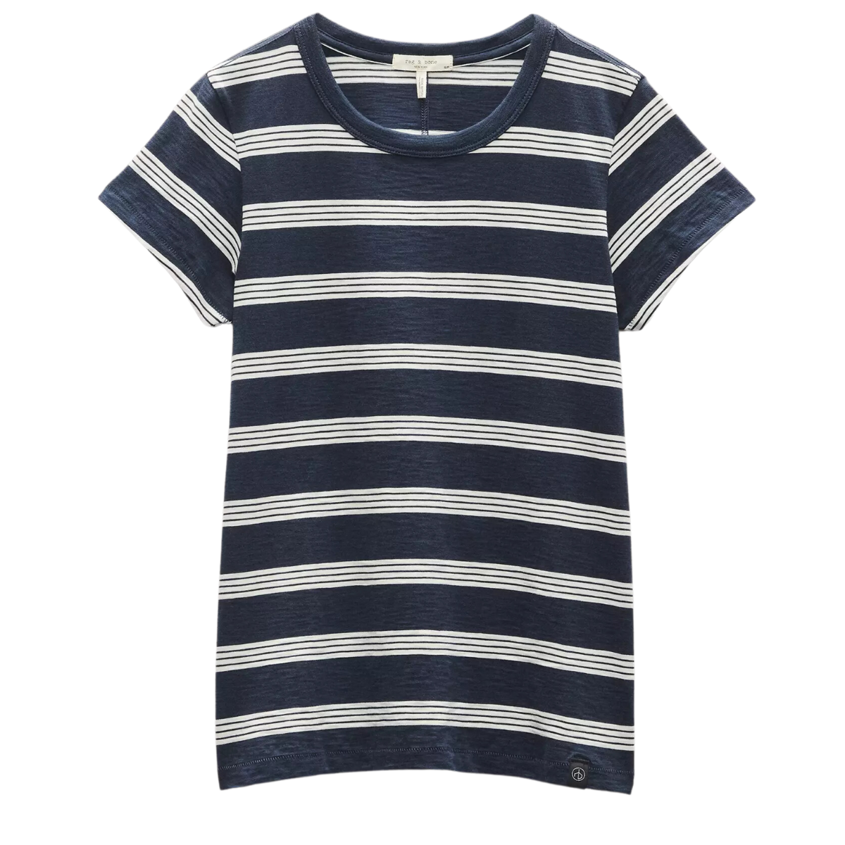 The Slub Stripe Tee Salute/Ivory