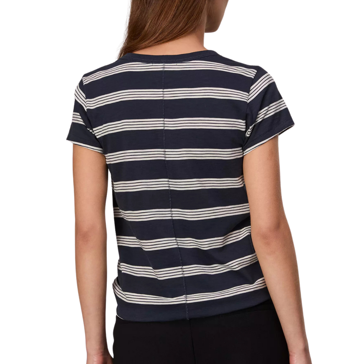 The Slub Stripe Tee Salute/Ivory