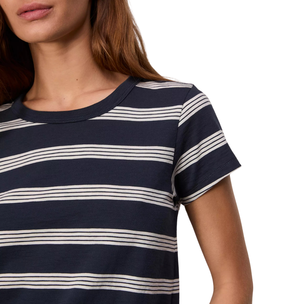 The Slub Stripe Tee Salute/Ivory