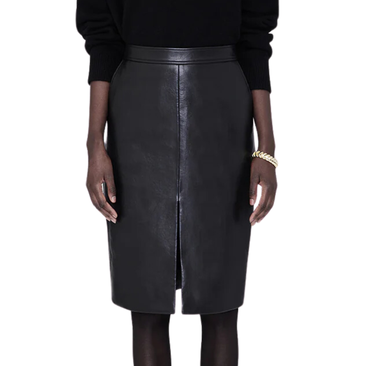 Tyra Skirt Leather Black