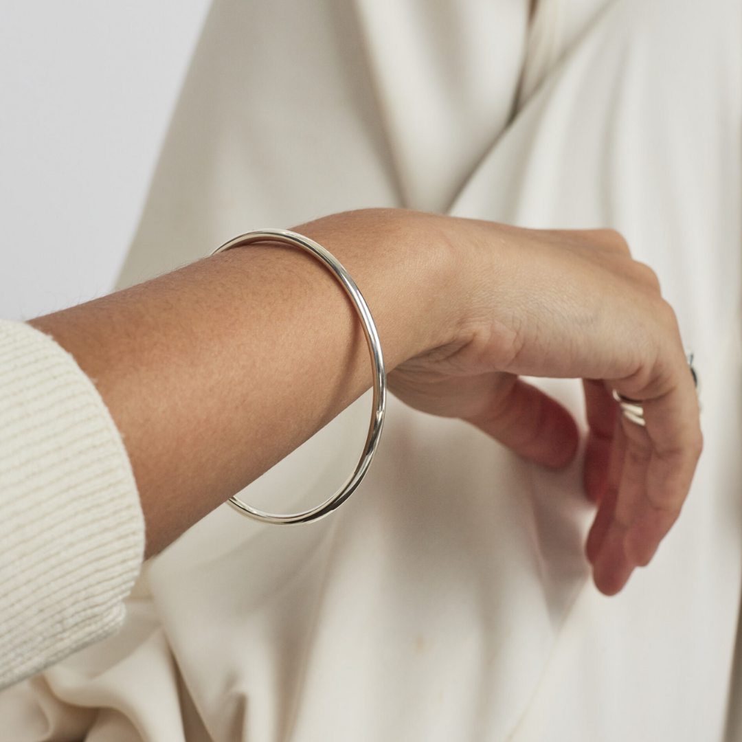 Small Silver Plain Bangle