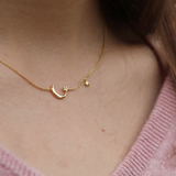 Gold Moon & 2 Star Necklace