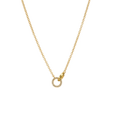 Gold Interlocking Pave Circle Necklace