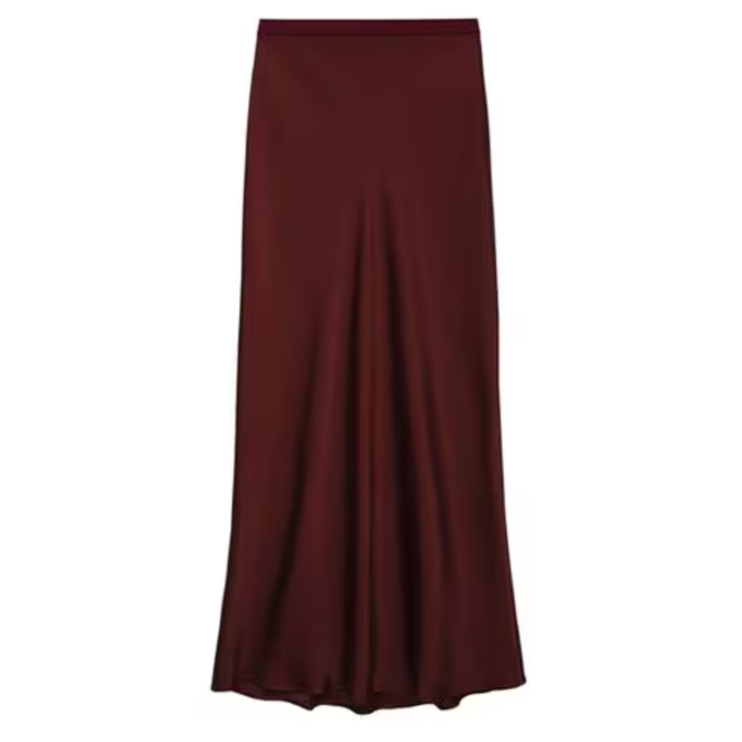 Bar Silk Skirt Bordeaux