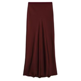 Bar Silk Skirt Bordeaux