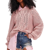 Frankie Cable Sweater Misty Rose