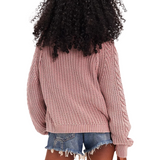 Frankie Cable Sweater Misty Rose