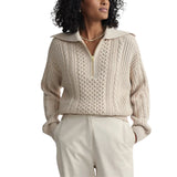 Camello Relaxed Cable Half Zip- Parchment