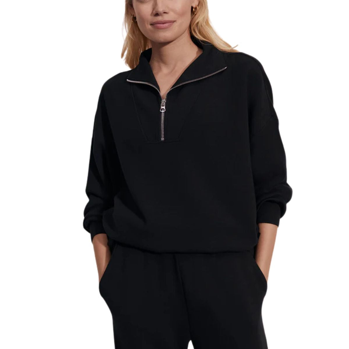 Hawley Half Zip Sweat- Black