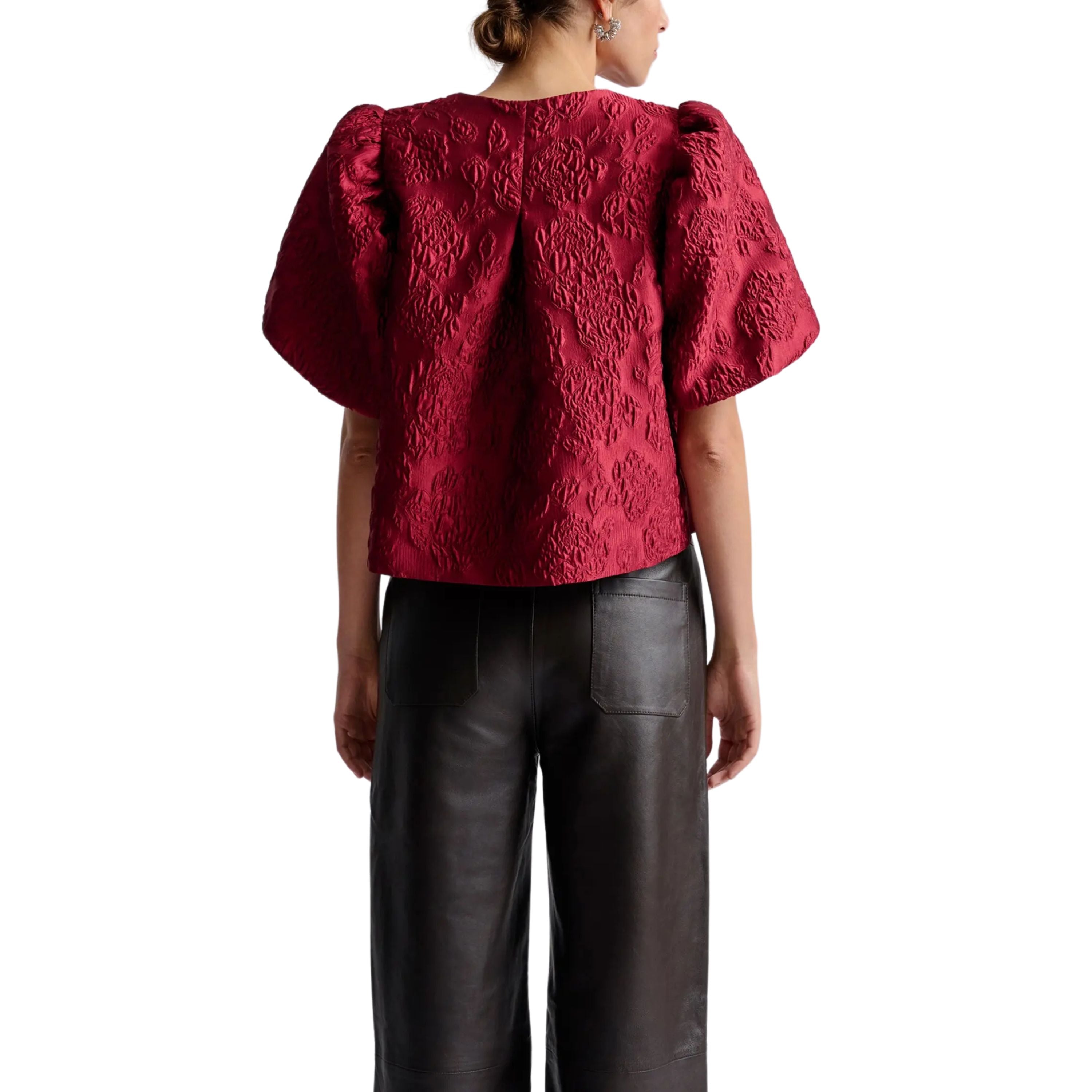 Cleo Puff Blouse Red