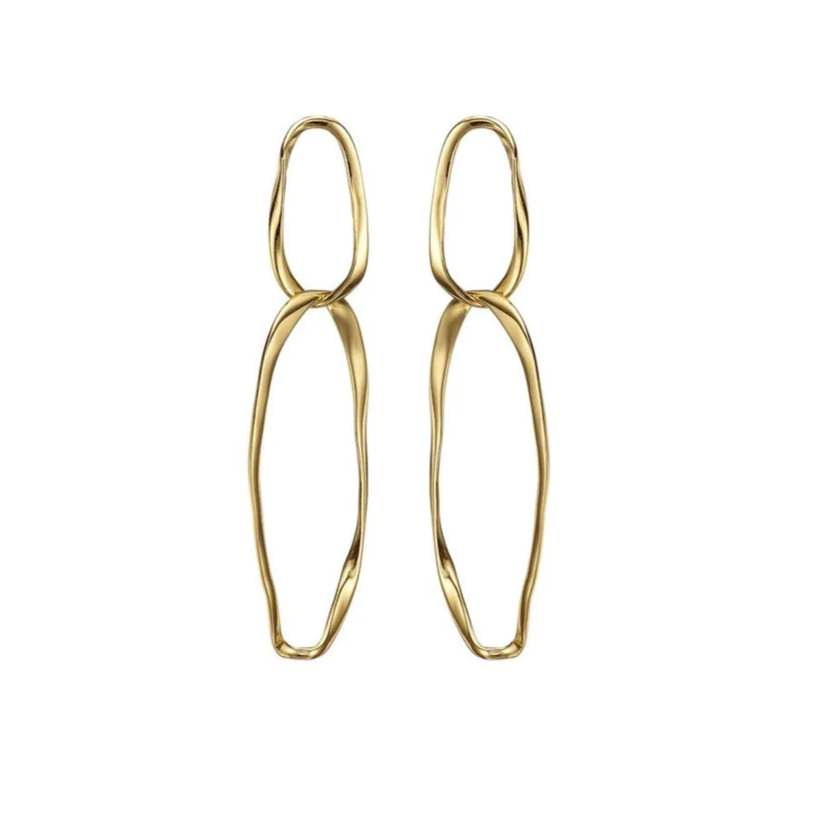 Double Oval Drop Earring