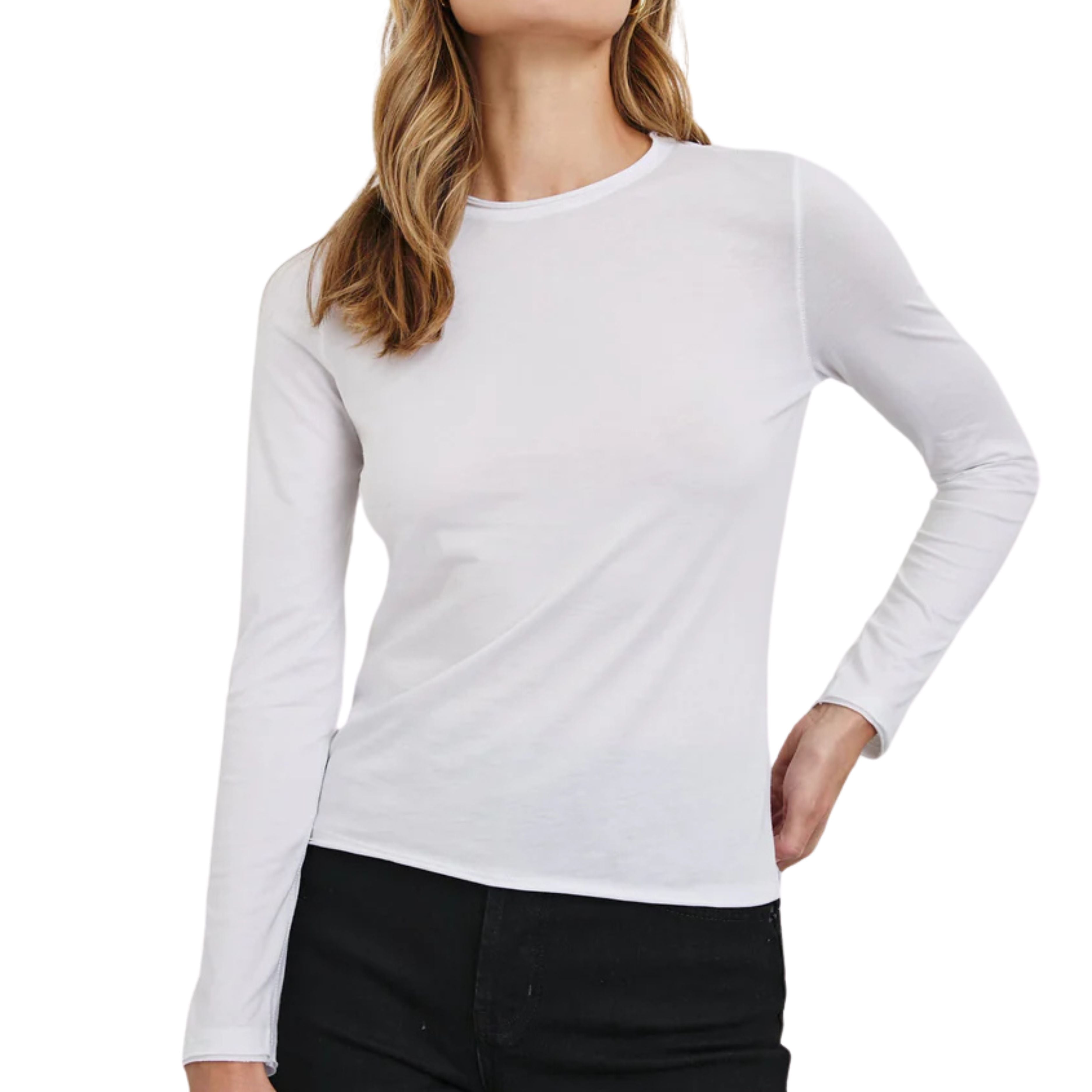 Long Sleeve Crew White