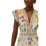 Greek Garden Blouse Off-White