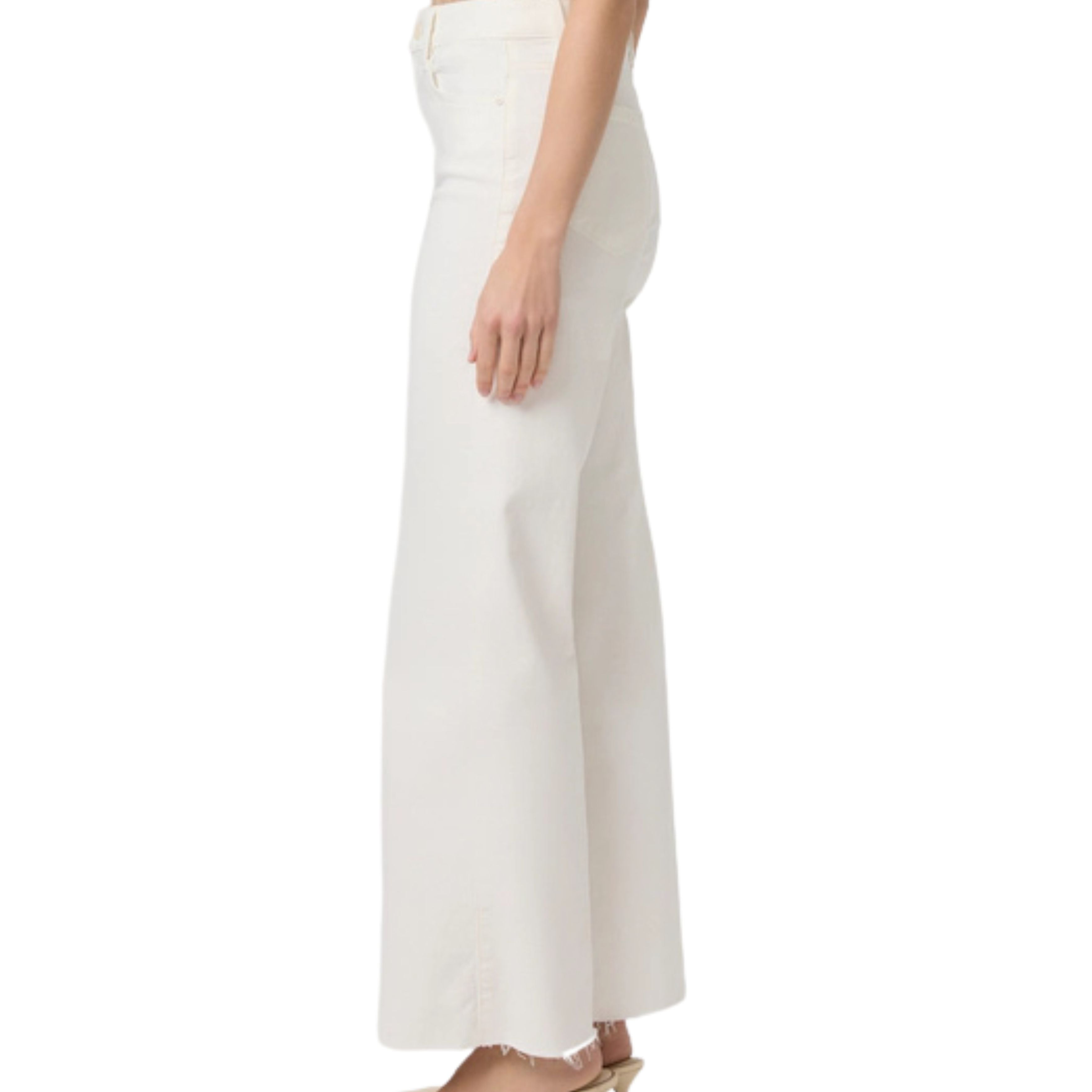 Anessa 31" Raw Hem Tonal Ecru