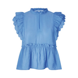 Terra Frill Top Cornflower Blue