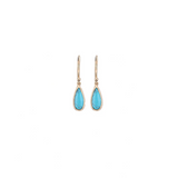 Turquoise Slim Drop Earrings Gold