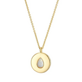 Opal Disc Necklace Gold