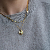 Opal Disc Necklace Gold