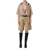 Frances Cropped Cape Button Up Catalina