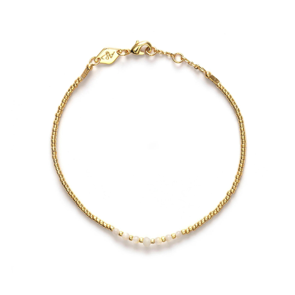 Bead & Gem Bracelet Pearl
