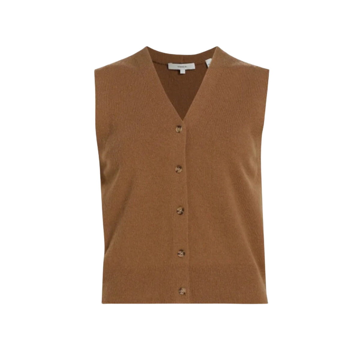 Shrunken Button Vest Camel
