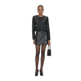 Taffeta Embellished Trim Jacket Black