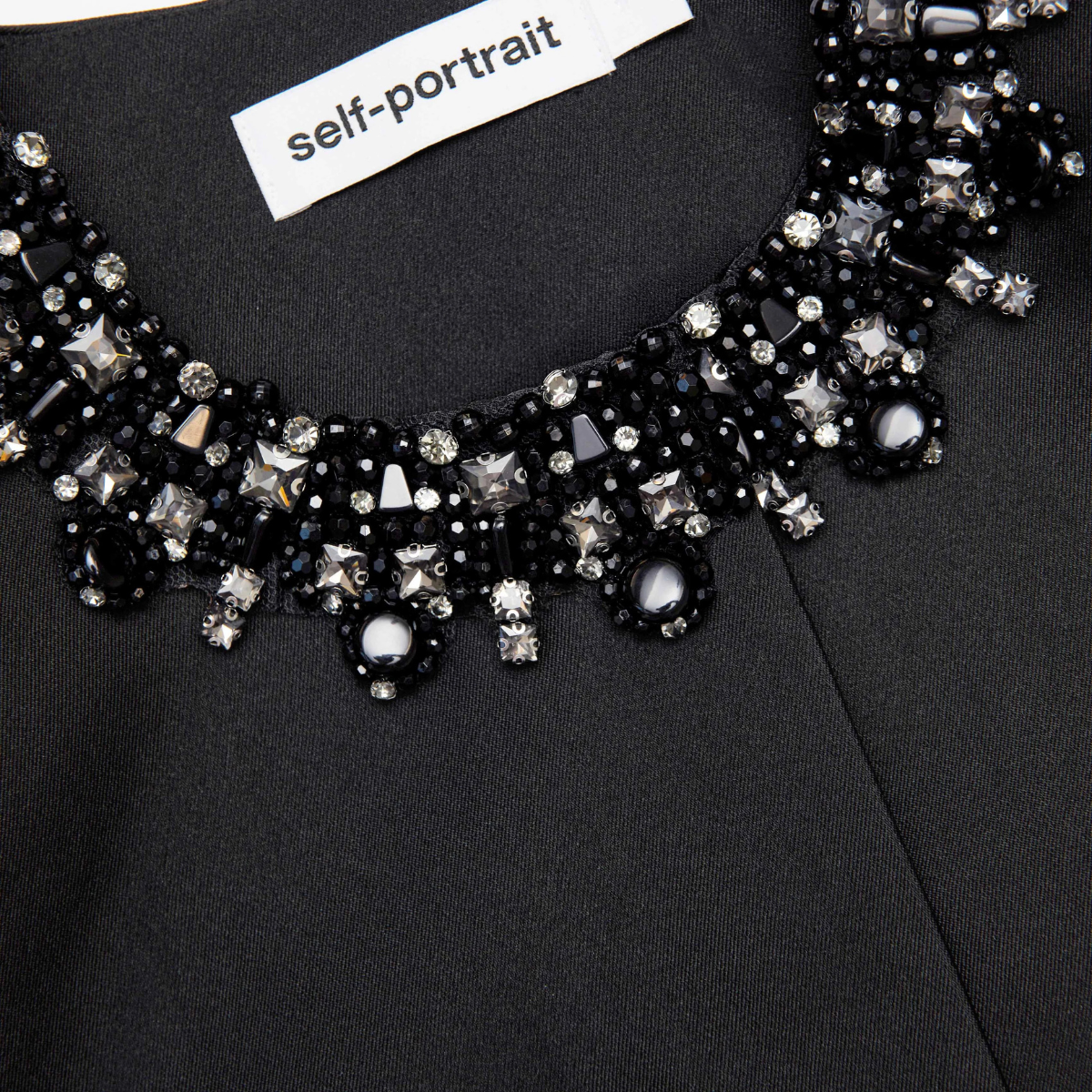 Taffeta Embellished Trim Jacket Black