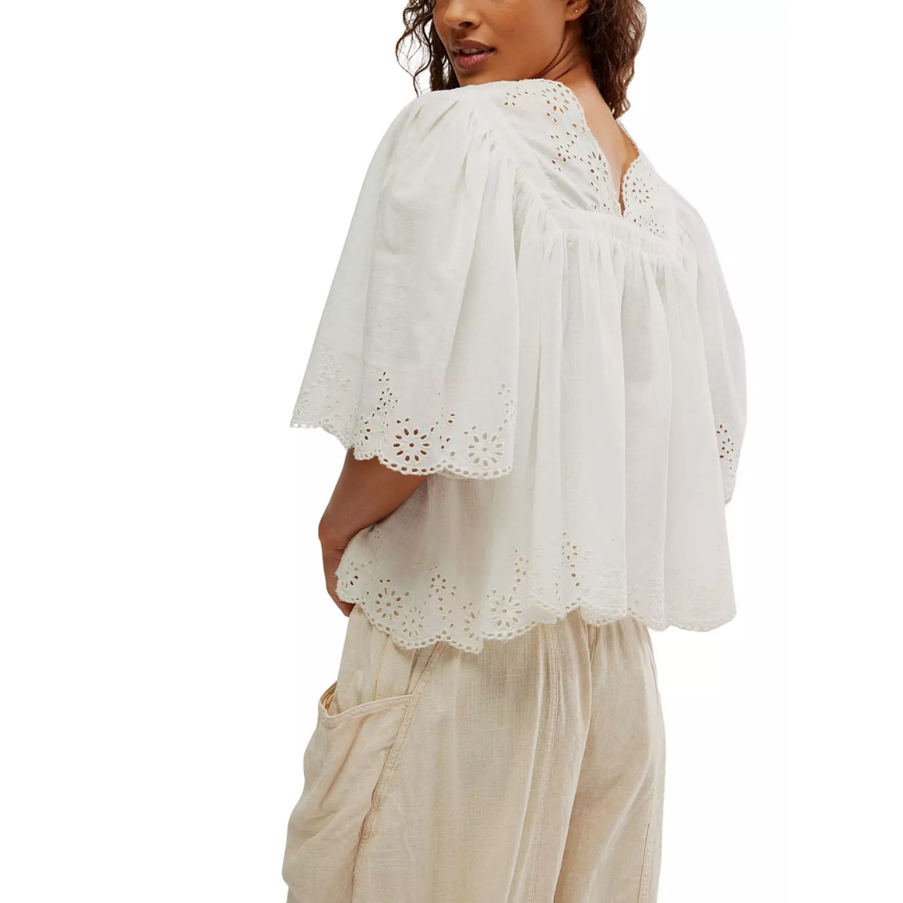 Costa Eyelet Top White