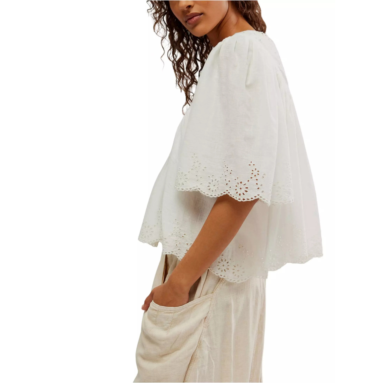 Costa Eyelet Top White