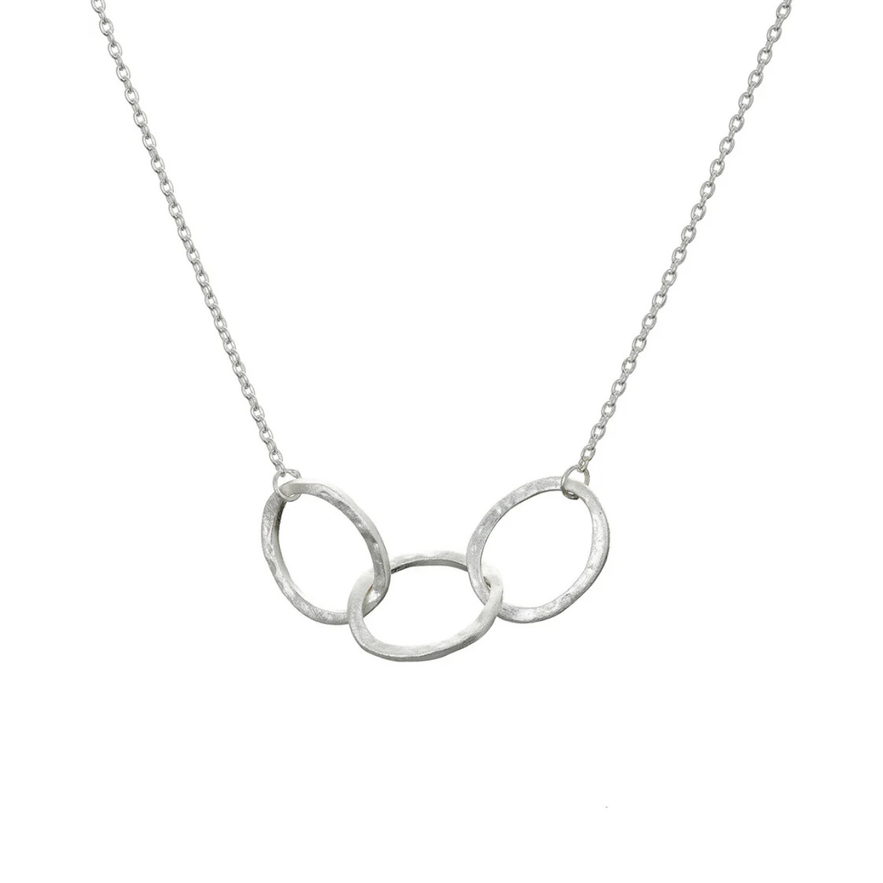 3 Oval Necklace Silver