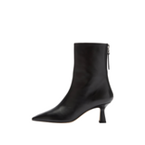 Elina Black Leather Boot
