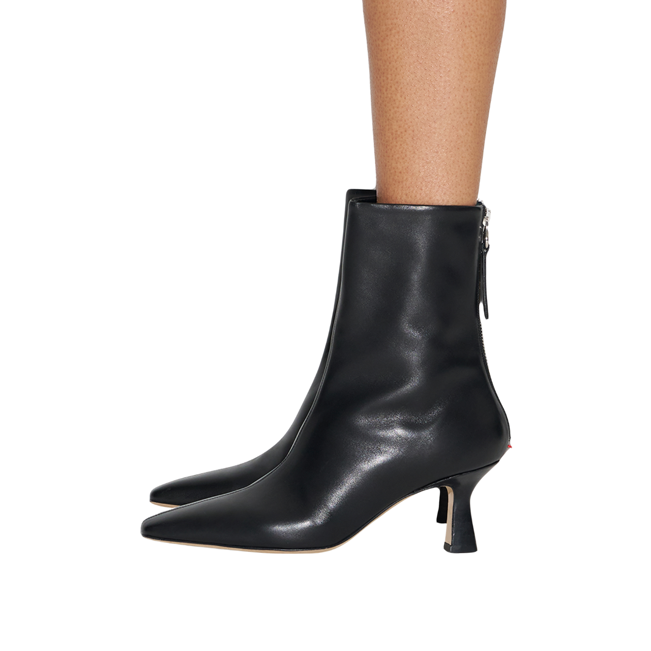 Elina Black Leather Boot