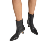 Elina Black Leather Boot