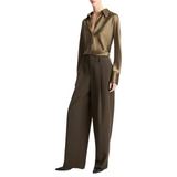 High Waist Pleated Trouser Verde