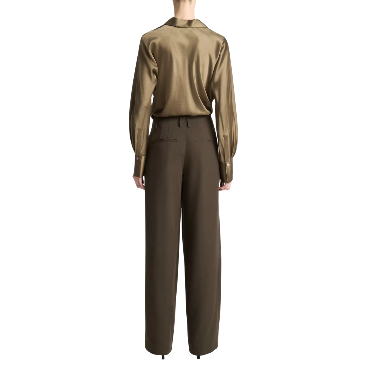 High Waist Pleated Trouser Verde