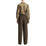 High Waist Pleated Trouser Verde