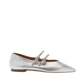 Franny Leather Flats Silver