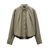 Martha Poplin Striped Shirt Green