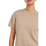 Cotton Cashmere Short Sleeve Knit Heather Oat