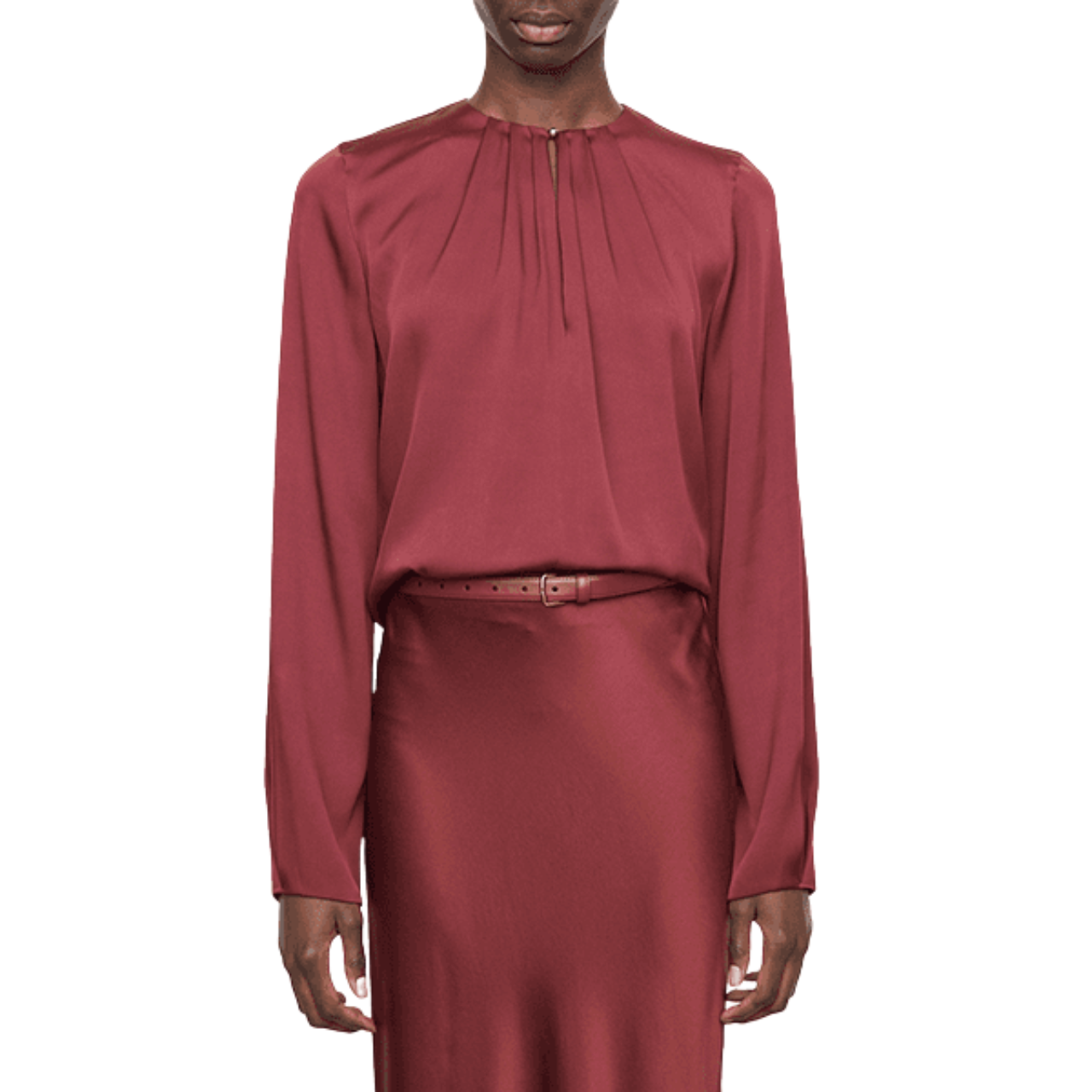 Pleated NK Blouse Bordeaux