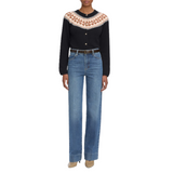 The Cashmere Fairisle Cardi Navy