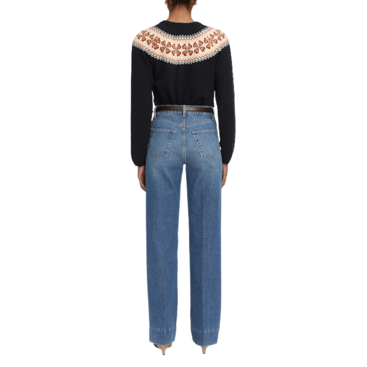 The Cashmere Fairisle Cardi Navy