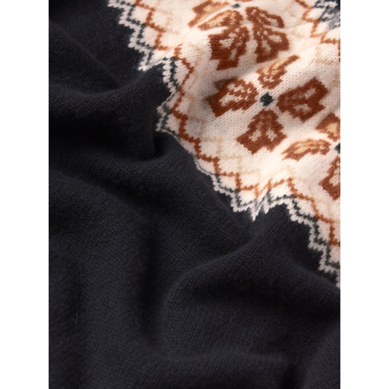 The Cashmere Fairisle Cardi Navy