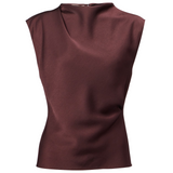 Draped Cowl Neck Top Fig