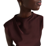 Draped Cowl Neck Top Fig