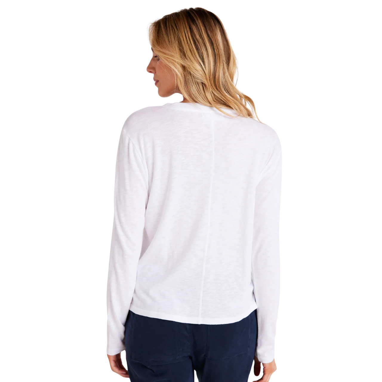 Crew Neck Tee L/S White
